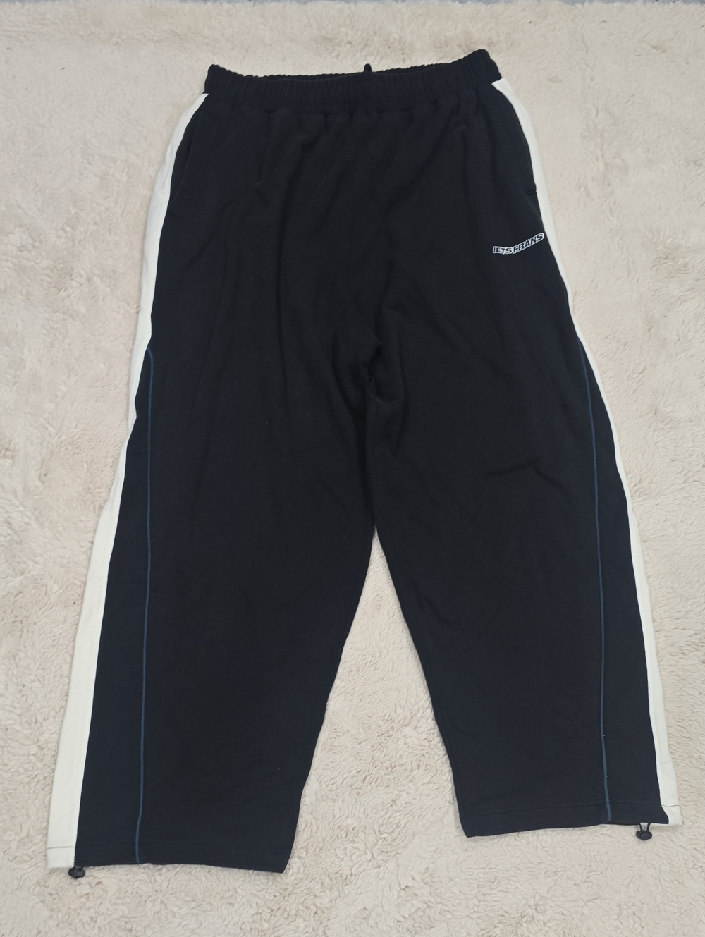 Black and White Kids Athletic Track Pants